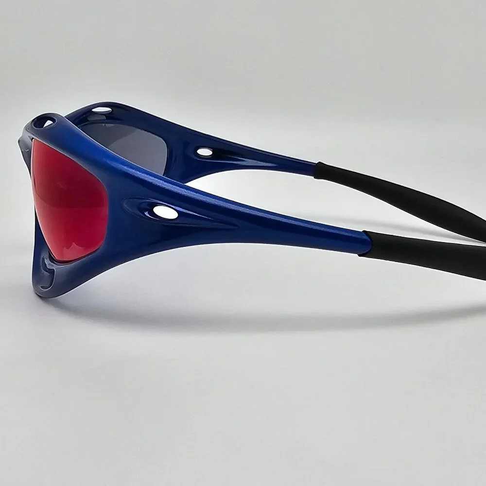*SOLD* Oakley 04-600 Racing Jacket Gen 2 New Blue Frame +Red Iridium Sunglasses - Picture 4 of 14
